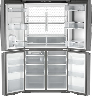 GE Profile Standard-Depth 28.3-cu ft 4 -Door Smart Compatible French Door Refrigerator with Ice Maker with Water Dispenser ( Stainless Steel ) ENERGY STAR Certified