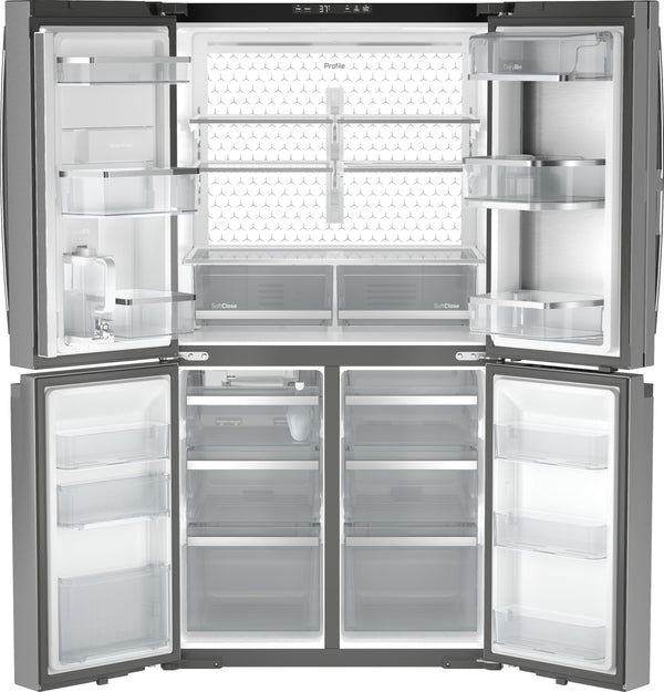 GE Profile Standard-Depth 28.3-cu ft 4 -Door Smart Compatible French Door Refrigerator with Ice Maker with Water Dispenser ( Stainless Steel ) ENERGY STAR Certified