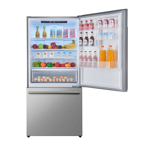 FORNO Milano Espresso 17.2-cu ft Counter-Depth Bottom-Freezer Refrigerator Stainless Steel ) ENERGY STAR Certified