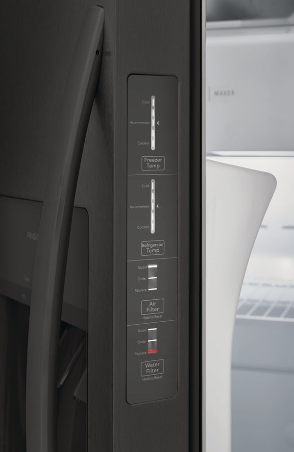 Frigidaire 22.3-cu ft Side-by-Side Refrigerator with Ice Maker ,Water and Ice Dispenser ( Black Stainless Steel ) ENERGY STAR Certified