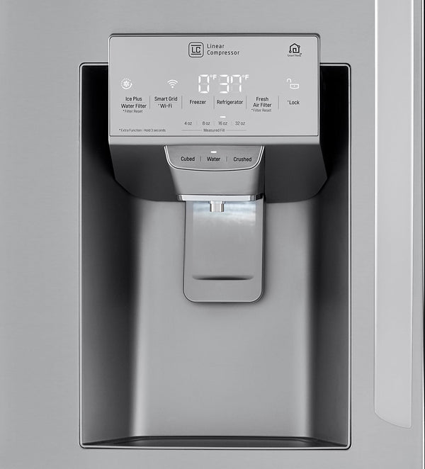 LG Counter-Depth Craft Ice 22.5-cu ft 4 -Door Smart Compatible French Door Refrigerator with Dual Ice Maker with Water and Ice Dispenser and Door within Door ( PrintProof Stainless Steel ) ENERGY STAR Certified