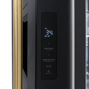 ZLINE KITCHEN & BATH Standard-Depth 28.9-cu ft 3 -Door French Door Refrigerator with Ice Maker with Water and Ice Dispenser ( Black Stainless Steel with Polished Gold Handle ) ENERGY STAR Certified