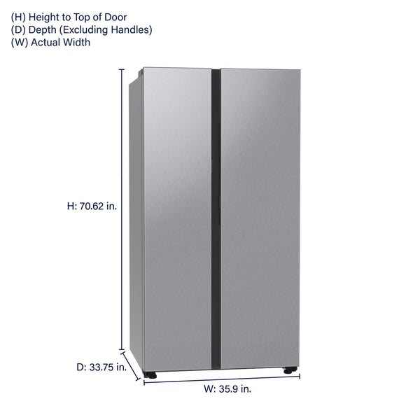 Samsung Bespoke Beverage Center 28-cu ft Side-by-Side Refrigerator Smart Compatible with Dual Ice Maker and Water Dispenser ( Stainless Steel ) ENERGY STAR Certified