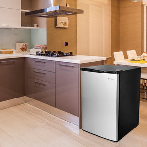 Costway 3-cu ft Mini Fridge with Freezer ( Silver )