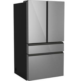 Cafe Counter-Depth 23.2-cu ft 4 -Door Smart Compatible French Door Refrigerator with Ice Maker with Water Dispenser ( Platinum Glass ) ENERGY STAR Certified