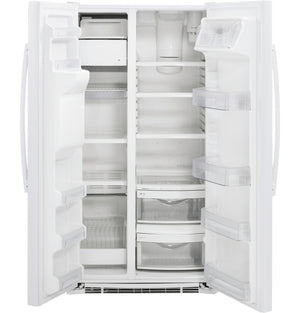 GE 21.9-cu ft Counter-Depth Side-by-Side Refrigerator with Ice Maker ,Water and Ice Dispenser ( White )