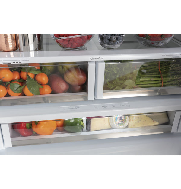 Cafe Counter-Depth 23.1-cu ft 3 -Door Smart Compatible French Door Refrigerator with Ice Maker with Water Dispenser ( Matte White ) ENERGY STAR Certified