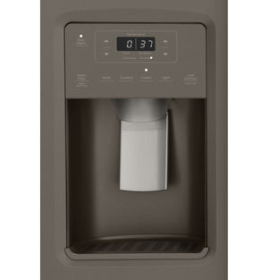 GE 21.8-cu ft Counter-Depth Side-by-Side Refrigerator with Ice Maker ,Water and Ice Dispenser ( Slate )