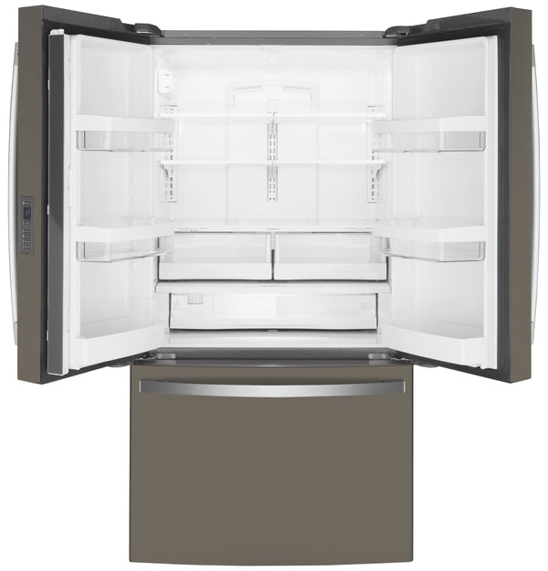 GE Counter-Depth 23.1-cu ft 3 -Door French Door Refrigerator with Ice Maker ( Slate ) ENERGY STAR Certified