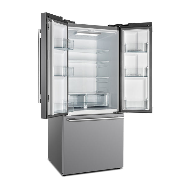 FORNO Standard-Depth 17.5-cu ft 3 -Door French Door Refrigerator with Ice Maker with Ice Dispenser ( Stainless Steel )