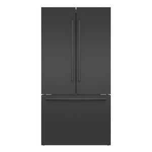 Bosch Counter-Depth 800 Series 21-cu ft 3 -Door French Door Refrigerator with Ice Maker with Water Dispenser ( Black stainless steel ) ENERGY STAR Certified