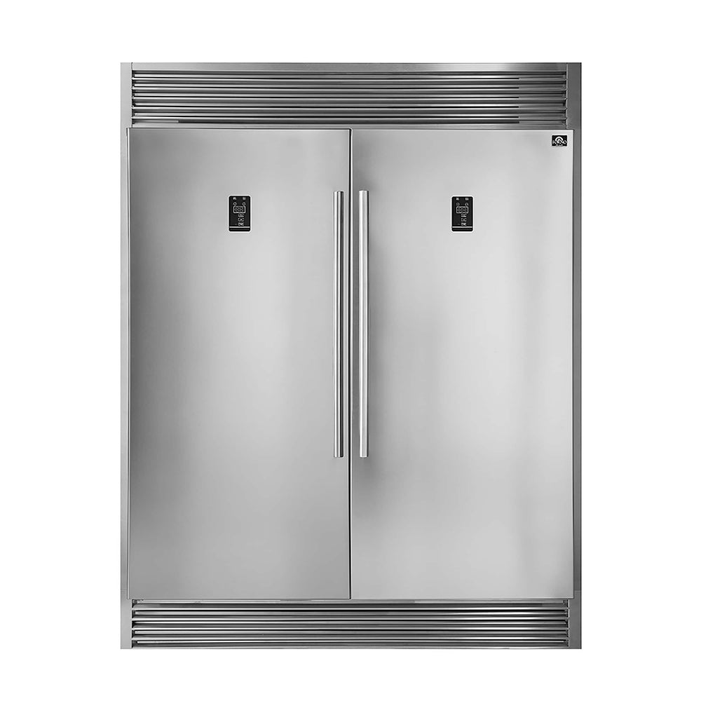 FORNO Rizzuto 27.6-cu ft Counter-Depth Side-by-Side Refrigerator ( Stainless steel ) ENERGY STAR Certified