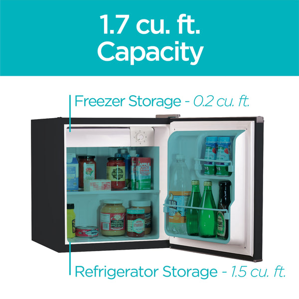 BLACK+DECKER 1.7-cu ft Mini Fridge with Freezer ( Black ) ENERGY STAR