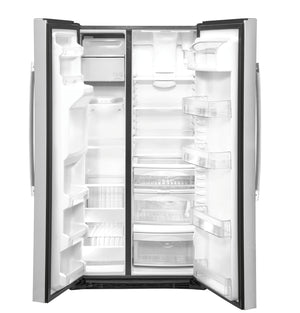 GE 21.8-cu ft Counter-Depth Side-by-Side Refrigerator with Ice Maker ,Water and Ice Dispenser ( Stainless Steel )
