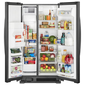 Whirlpool 24.6-cu ft Side-by-Side Refrigerator with Ice Maker ,Water and Ice Dispenser ( Black ) ENERGY STAR Certified