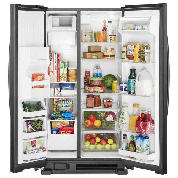 Whirlpool 21.4-cu ft Side-by-Side Refrigerator with Ice Maker ,Water and Ice Dispenser ( Black ) ENERGY STAR Certified