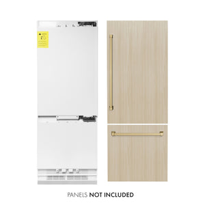 ZLINE KITCHEN & BATH 16.1-cu ft Counter-Depth Built-In Bottom-Freezer Refrigerator with Ice Maker ( Panel-Ready ) ENERGY STAR Certified