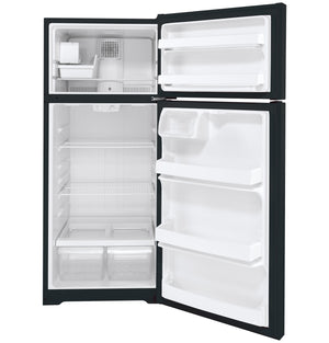 GE 17.5-cu ft Top-Freezer Refrigerator with Ice Maker ( Black ) ENERGY STAR Certified