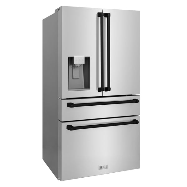 ZLINE KITCHEN & BATH Counter-Depth 21.6-cu ft 4 -Door French Door Refrigerator with Ice Maker with Water Dispenser ( Fingerprint Resistant Stainless Steel ) ENERGY STAR Certified