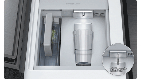Samsung Bespoke Standard-Depth Beverage Center 30.1-cu ft 3 -Door Smart Compatible French Door Refrigerator with Dual Ice Maker with Water Dispenser and Door within Door ( Panels Sold Separately ) ENERGY STAR Certified