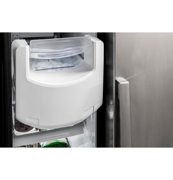GE Profile 21.9-cu ft Counter-Depth Side-by-Side Refrigerator with Ice Maker ,Water and Ice Dispenser ( Stainless Steel )