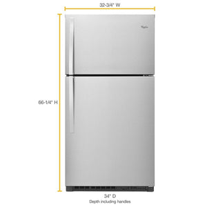 Whirlpool 21.3-cu ft Top-Freezer Refrigerator ( Fingerprint Resistant Stainless Steel ) ENERGY STAR Certified
