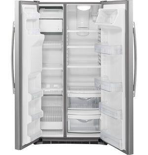 GE 21.9-cu ft Counter-Depth Side-by-Side Refrigerator with Ice Maker ,Water and Ice Dispenser ( Stainless steel )