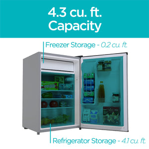 BLACK+DECKER 4.3-cu ft Mini Fridge with Freezer ( Stainless Steel ) ENERGY STAR
