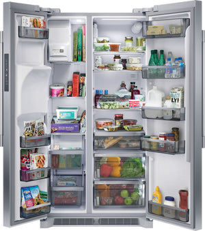 Frigidaire Professional 22.3-cu ft Counter-Depth Side-by-Side Refrigerator with Ice Maker ,Water and Ice Dispenser ( Smudge-Proof Stainless Steel ) ENERGY STAR Certified