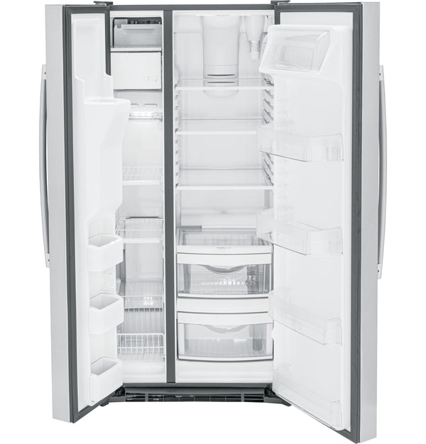 GE 23-cu ft Side-by-Side Refrigerator with Ice Maker ,Water and Ice Dispenser ( Stainless Steel )