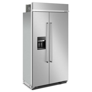 KitchenAid 25.1-cu ft Counter-Depth Side-by-Side Refrigerator Built-In with Ice Maker ,Water and Ice Dispenser ( Stainless Steel with PrintShield Finish ) ENERGY STAR Certified