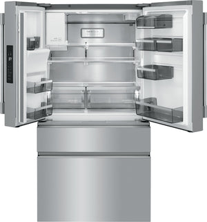 Frigidaire Professional Counter-Depth 21.4-cu ft 4 -Door French Door Refrigerator with Dual Ice Maker with Water and Ice Dispenser ( Smudge-Proof Stainless Steel ) ENERGY STAR Certified