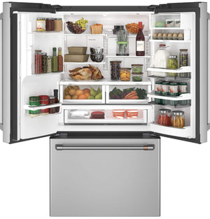 Cafe Counter-Depth Hot Water Dispenser 22.2-cu ft 3 -Door Smart Compatible French Door Refrigerator with Ice Maker with Water and Ice Dispenser ( Stainless Steel ) ENERGY STAR Certified
