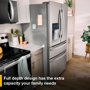Whirlpool Standard-Depth 25.2-cu ft 3 -Door French Door Refrigerator with Ice Maker ( Black ) ENERGY STAR Certified