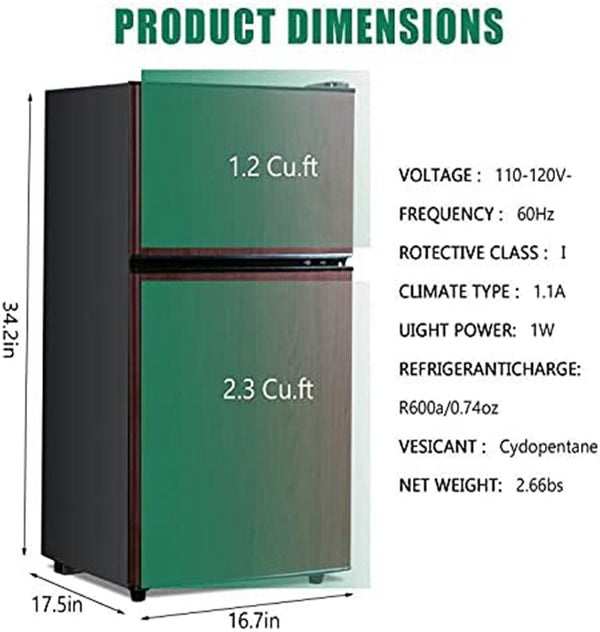 Runesay 3.5-cu ft with Freezer ( Wooden ) Garage Ready
