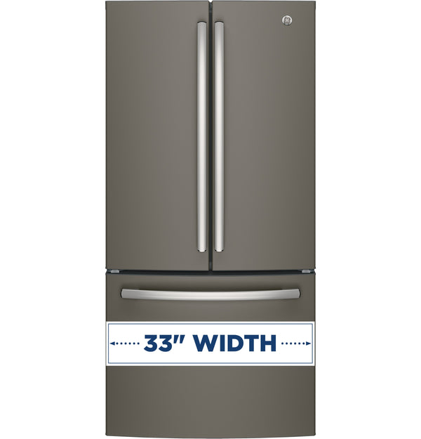 GE Standard-Depth 24.8-cu ft 3 -Door French Door Refrigerator with Ice Maker with Water Dispenser ( Slate ) ENERGY STAR Certified
