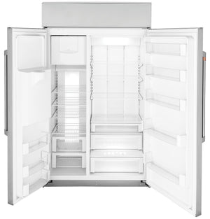 Cafe 28.7-cu ft Counter-Depth Side-by-Side Refrigerator Built-In Smart Compatible with Ice Maker ,Water and Ice Dispenser ( Stainless Steel )