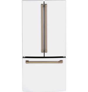 Cafe Counter-Depth 18.6-cu ft 3 -Door French Door Refrigerator with Ice Maker with Water Dispenser ( Matte White ) ENERGY STAR Certified