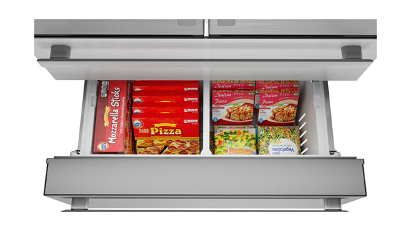 Sharp Counter-Depth 22.5-cu ft 4 -Door French Door Refrigerator with Ice Maker ( Stainless steel ) ENERGY STAR Certified