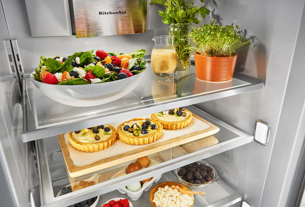 KitchenAid 25.5-cu ft Counter-Depth Side-by-Side Refrigerator Built-In ( Black Stainless Steel with PrintShield Finish )