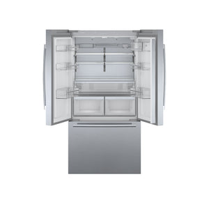 Bosch Counter-Depth 800 Series 21-cu ft 3 -Door French Door Refrigerator with Ice Maker with Water Dispenser ( Stainless steel ) ENERGY STAR Certified