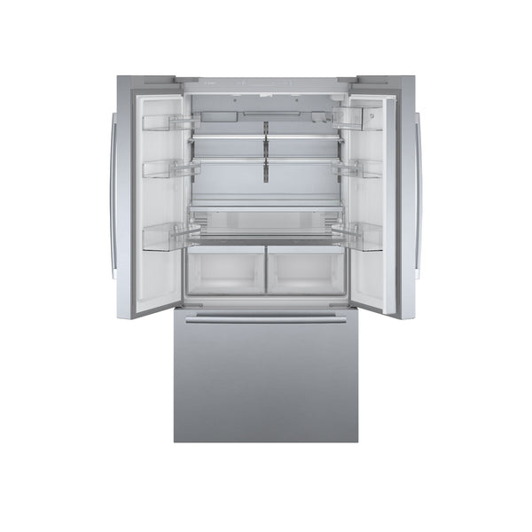 Bosch Counter-Depth 800 Series 21-cu ft 3 -Door French Door Refrigerator with Ice Maker with Water Dispenser ( Stainless steel ) ENERGY STAR Certified