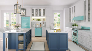 UNIQUE Classic Retro 17.7-cu ft Counter-Depth Bottom-Freezer Refrigerator with Ice Maker ( Ocean Mist Turquoise ) ENERGY STAR Certified
