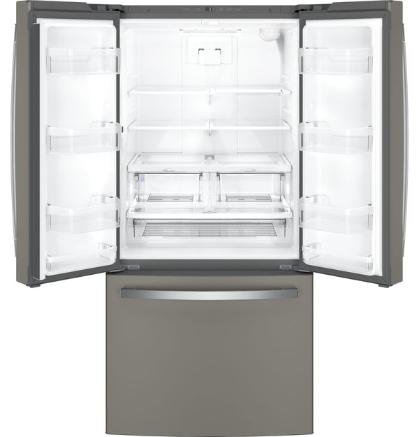 GE Counter-Depth 18.6-cu ft 3 -Door French Door Refrigerator with Ice Maker with Water Dispenser ( Slate ) ENERGY STAR Certified