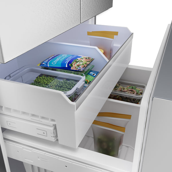 Bosch Standard-Depth 500 Series 26-cu ft 3 -Door Smart Compatible French Door Refrigerator with Ice Maker with Water and Ice Dispenser ( Stainless Steel ) ENERGY STAR Certified