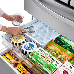 LG Counter-Depth Craft Ice 22.5-cu ft 4.0 -Door Smart Compatible French Door Refrigerator with Dual Ice Maker with Water and Ice Dispenser and Door within Door ( PrintProof Stainless Steel ) ENERGY STAR Certified