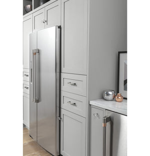 Cafe 21.9-cu ft Counter-Depth Side-by-Side Refrigerator with Ice Maker ,Water and Ice Dispenser ( Stainless Steel )
