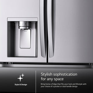 LG Standard-Depth 30.7-cu ft 3 -Door Smart Compatible French Door Refrigerator with Dual Ice Maker with Water and Ice Dispenser ( PrintProof Stainless Steel ) ENERGY STAR Certified