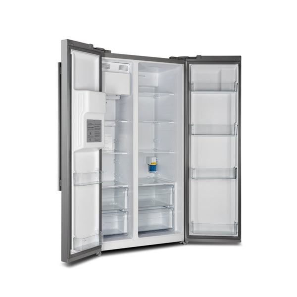 FORNO 20-cu ft Counter-Depth Side-by-Side Refrigerator with Ice Maker ,Water and Ice Dispenser ( Stainless Steel ) ENERGY STAR Certified