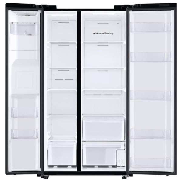 Samsung 27.4-cu ft Side-by-Side Refrigerator with Ice Maker ,Water and Ice Dispenser ( Fingerprint Resistant Black Stainless Steel )